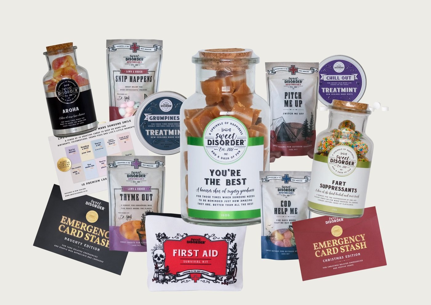 Sweet Disorder prize hamper featuring a range of retro sweets and gifts